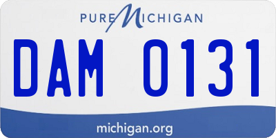 MI license plate DAM0131