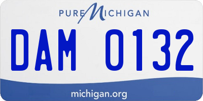 MI license plate DAM0132