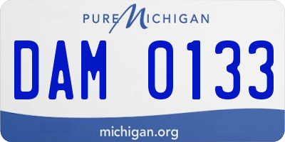 MI license plate DAM0133