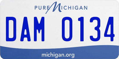 MI license plate DAM0134
