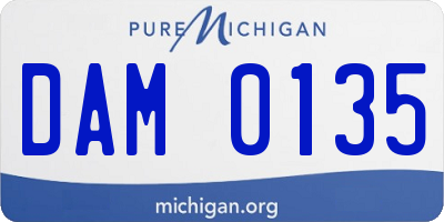 MI license plate DAM0135