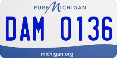 MI license plate DAM0136