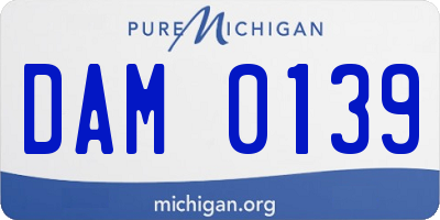 MI license plate DAM0139