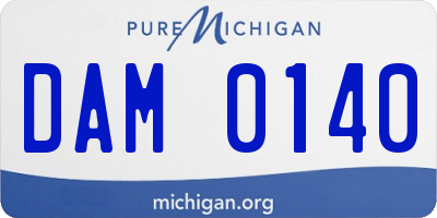 MI license plate DAM0140