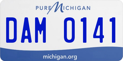 MI license plate DAM0141