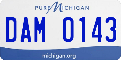 MI license plate DAM0143
