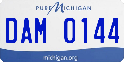 MI license plate DAM0144
