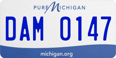 MI license plate DAM0147