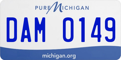 MI license plate DAM0149