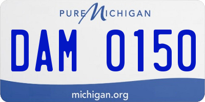 MI license plate DAM0150