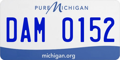 MI license plate DAM0152