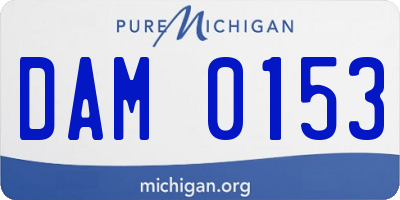 MI license plate DAM0153