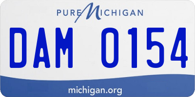 MI license plate DAM0154