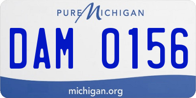 MI license plate DAM0156