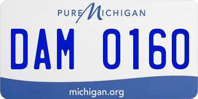 MI license plate DAM0160