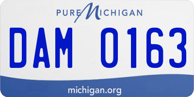 MI license plate DAM0163