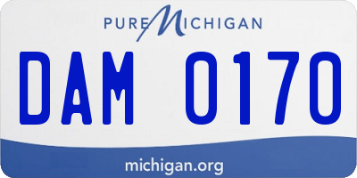 MI license plate DAM0170