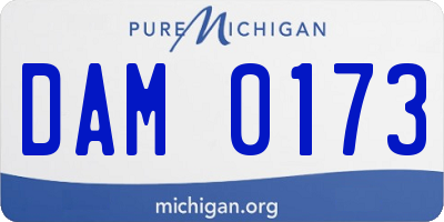 MI license plate DAM0173