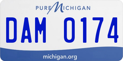 MI license plate DAM0174