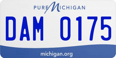 MI license plate DAM0175
