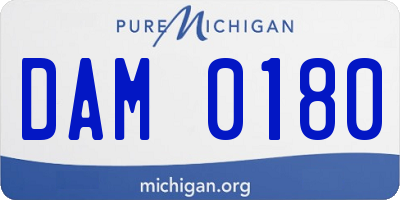 MI license plate DAM0180