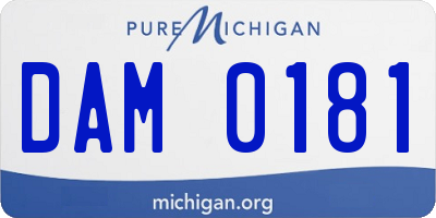 MI license plate DAM0181