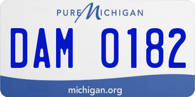 MI license plate DAM0182
