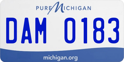 MI license plate DAM0183