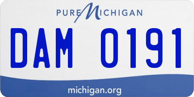MI license plate DAM0191