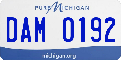 MI license plate DAM0192