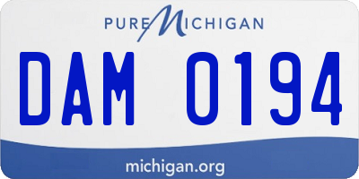 MI license plate DAM0194