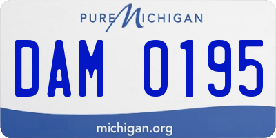 MI license plate DAM0195