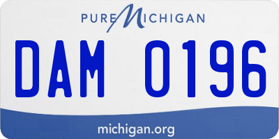 MI license plate DAM0196
