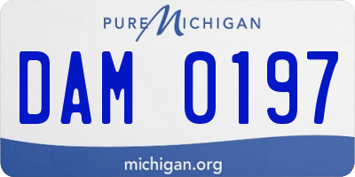 MI license plate DAM0197