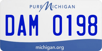 MI license plate DAM0198