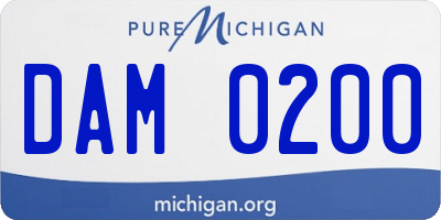 MI license plate DAM0200