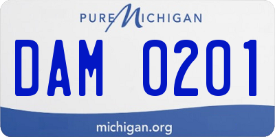 MI license plate DAM0201