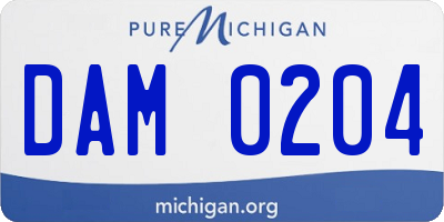 MI license plate DAM0204