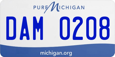 MI license plate DAM0208