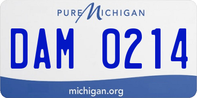 MI license plate DAM0214