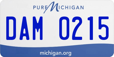 MI license plate DAM0215