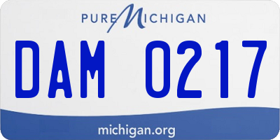 MI license plate DAM0217