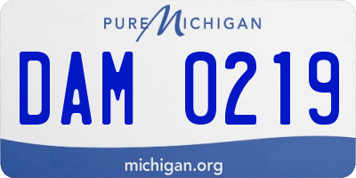 MI license plate DAM0219
