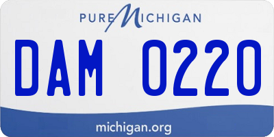 MI license plate DAM0220