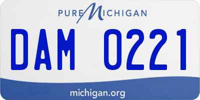 MI license plate DAM0221