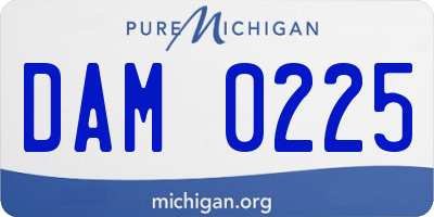 MI license plate DAM0225
