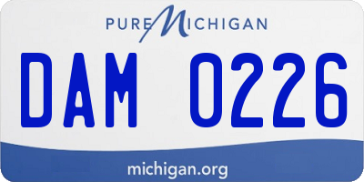 MI license plate DAM0226