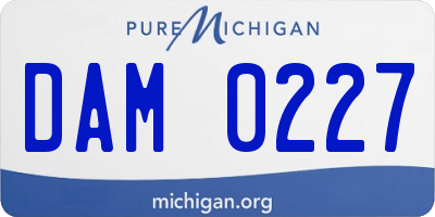 MI license plate DAM0227