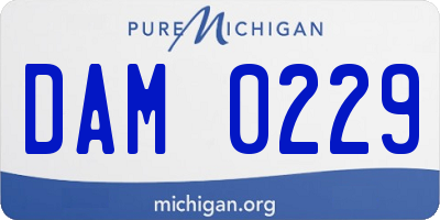 MI license plate DAM0229
