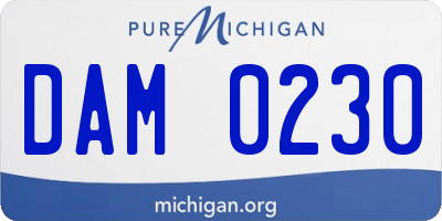MI license plate DAM0230